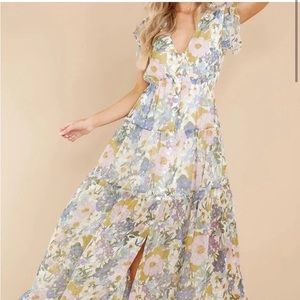 Aakaa floral maxi dress. Never been worn. Originally purchased from Redress.